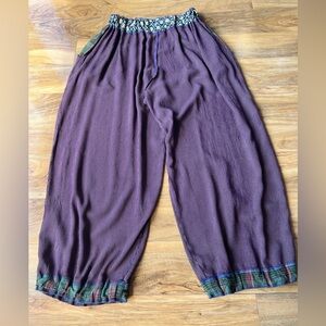 Upcycled Bohemian Women's Pants patchwork Resort Wear Lagenlook Art to Wear